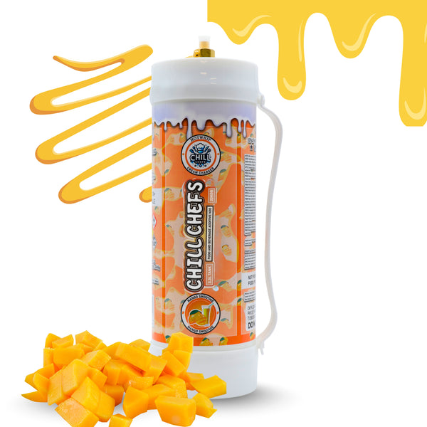 Whipped Cream Chargers, Professional Cream Charger Cartridges for Baking, Desserts, Whipped Cream Maker, Beverage Toppings | whipped cream maker | beverage and coffee topping (Mango Flavor 3.3L)