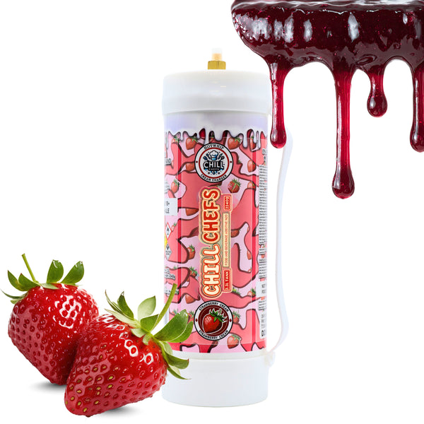 Whipped Cream Chargers, Professional Cream Charger Cartridges for Baking, Desserts, Whipped Cream Maker, Beverage Toppings | whipped cream maker | beverage and coffee topping (Satrawberry Flavor 3.3L)